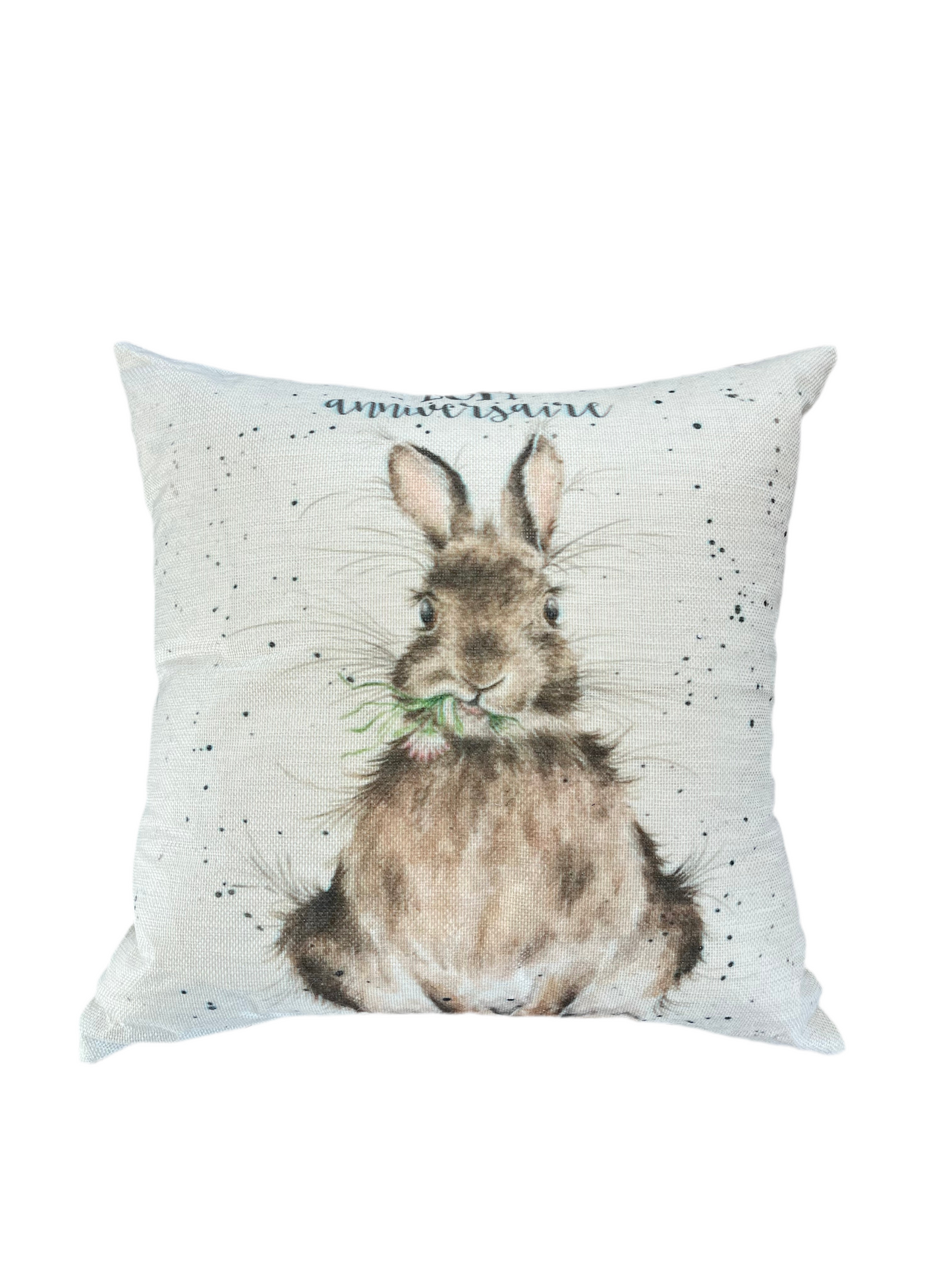 ‘Bon Anniversaire’ Rabbit Cushion Cover