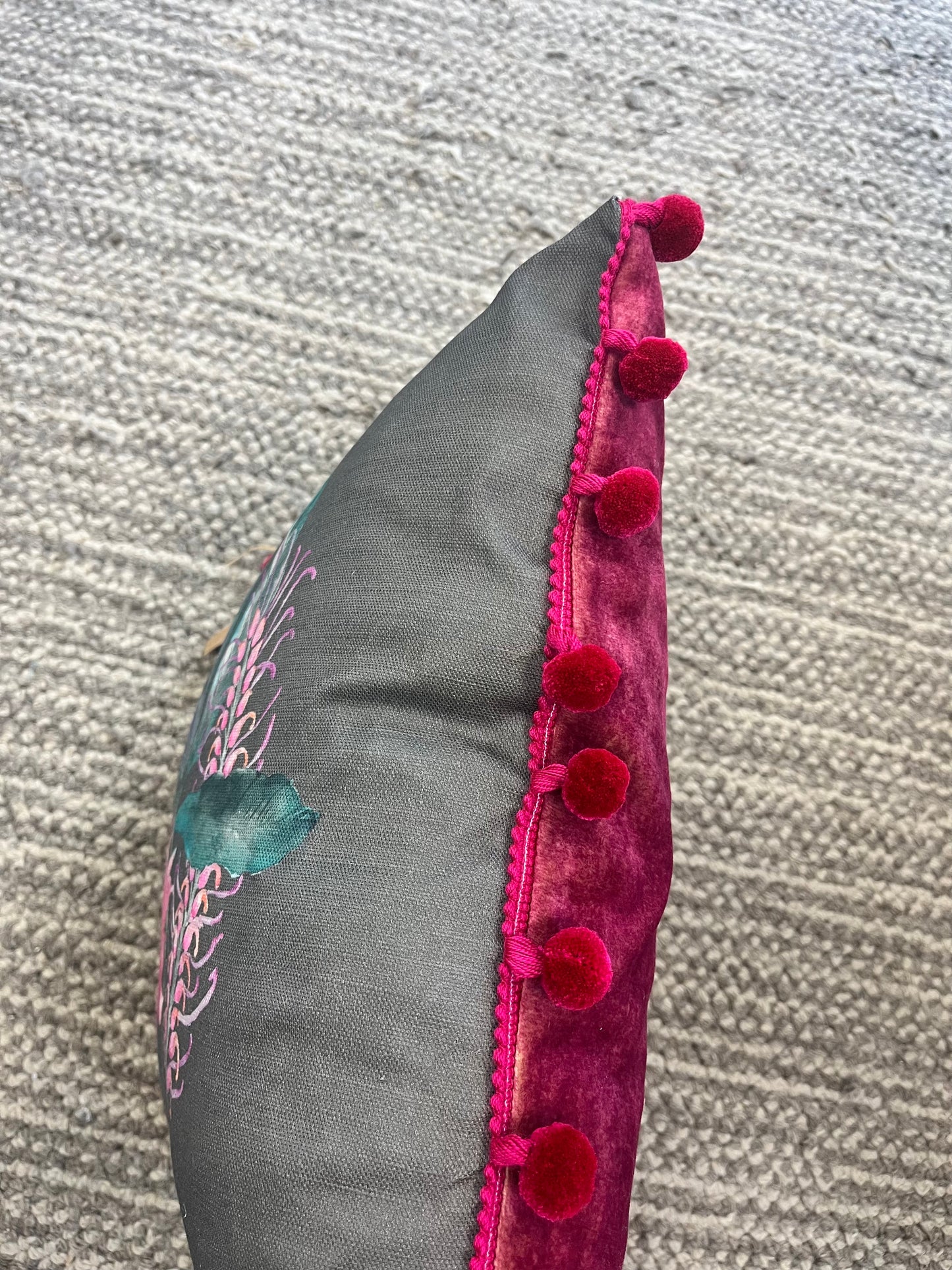 Pink And Turquoise Floral Cushion