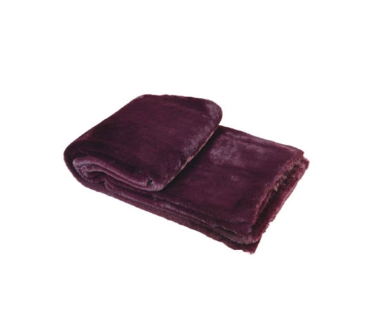 Wine Faux Fur Throw