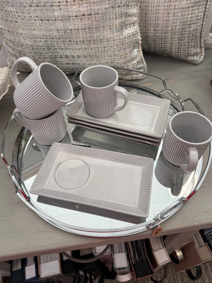 Set Of 4 Mugs & Cake Plates