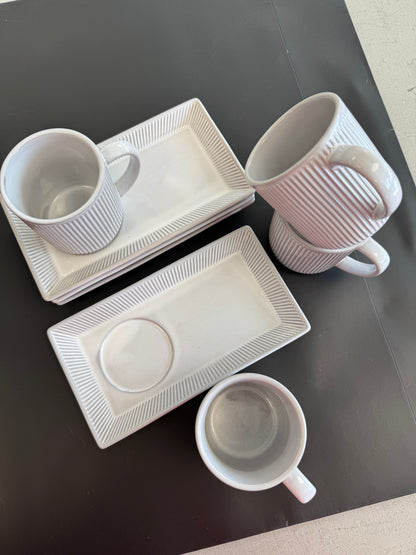 Set Of 4 Mugs & Cake Plates