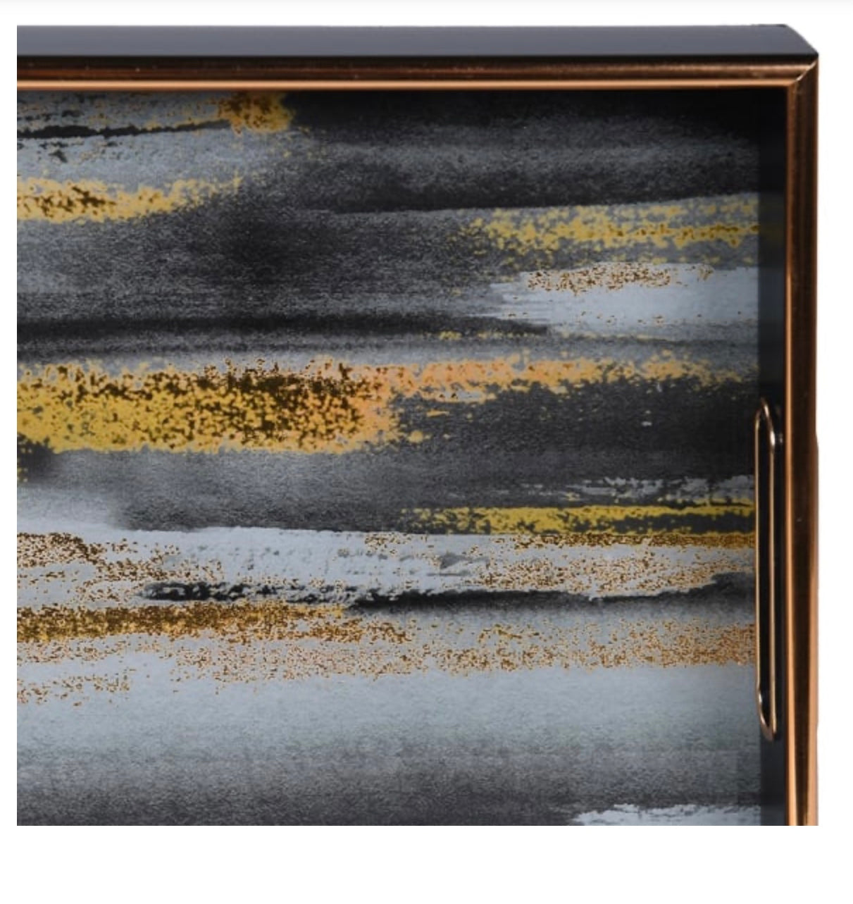 Abstract Gold Black Tray