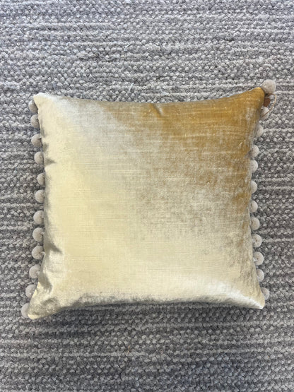 Pear Cushion Cover With Pom Pom Trim