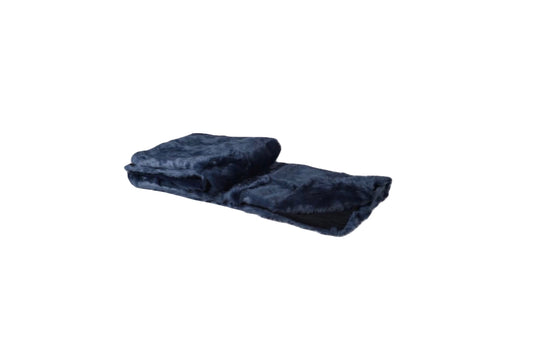 Navy Blue Faux Fur Throw