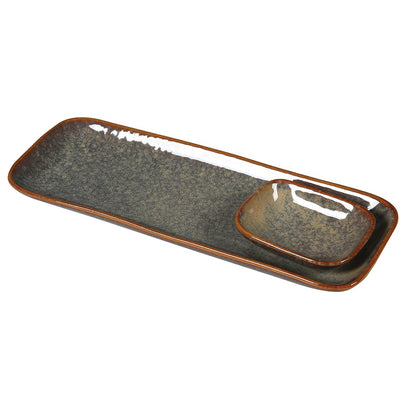 Dakaya Ceramic Dip Bowl & Tray