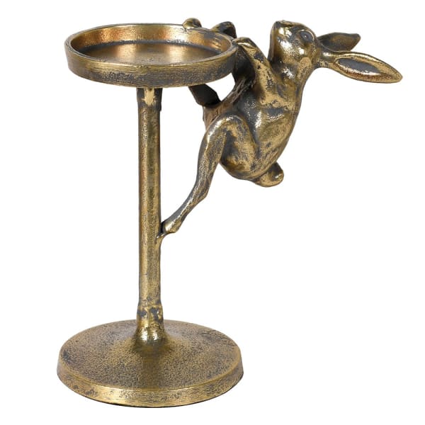 Antique Brass Rabbit Candle Pillar
