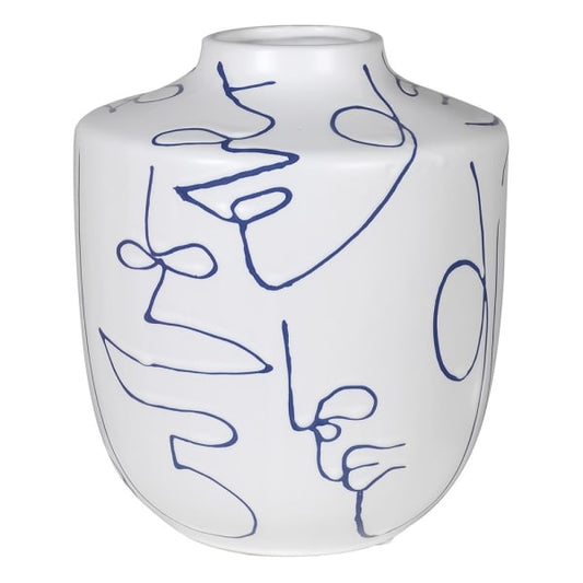 Blue Face Ceramic Vase
