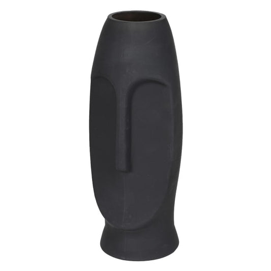 Matt Black Face Vase