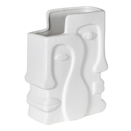 White Porcelain Faces Vase